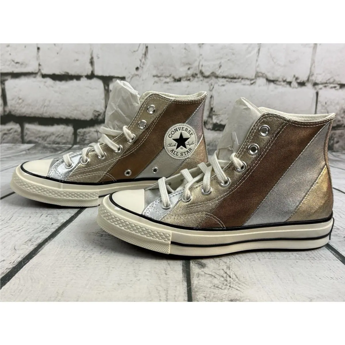 Converse shoes - Converse Chuck Taylor 70 Hi - 565882C - Silver, Bronze and Gold, Manufacturer: Pure Silver/Egret/Black (UPC: 0888757315567) 8
