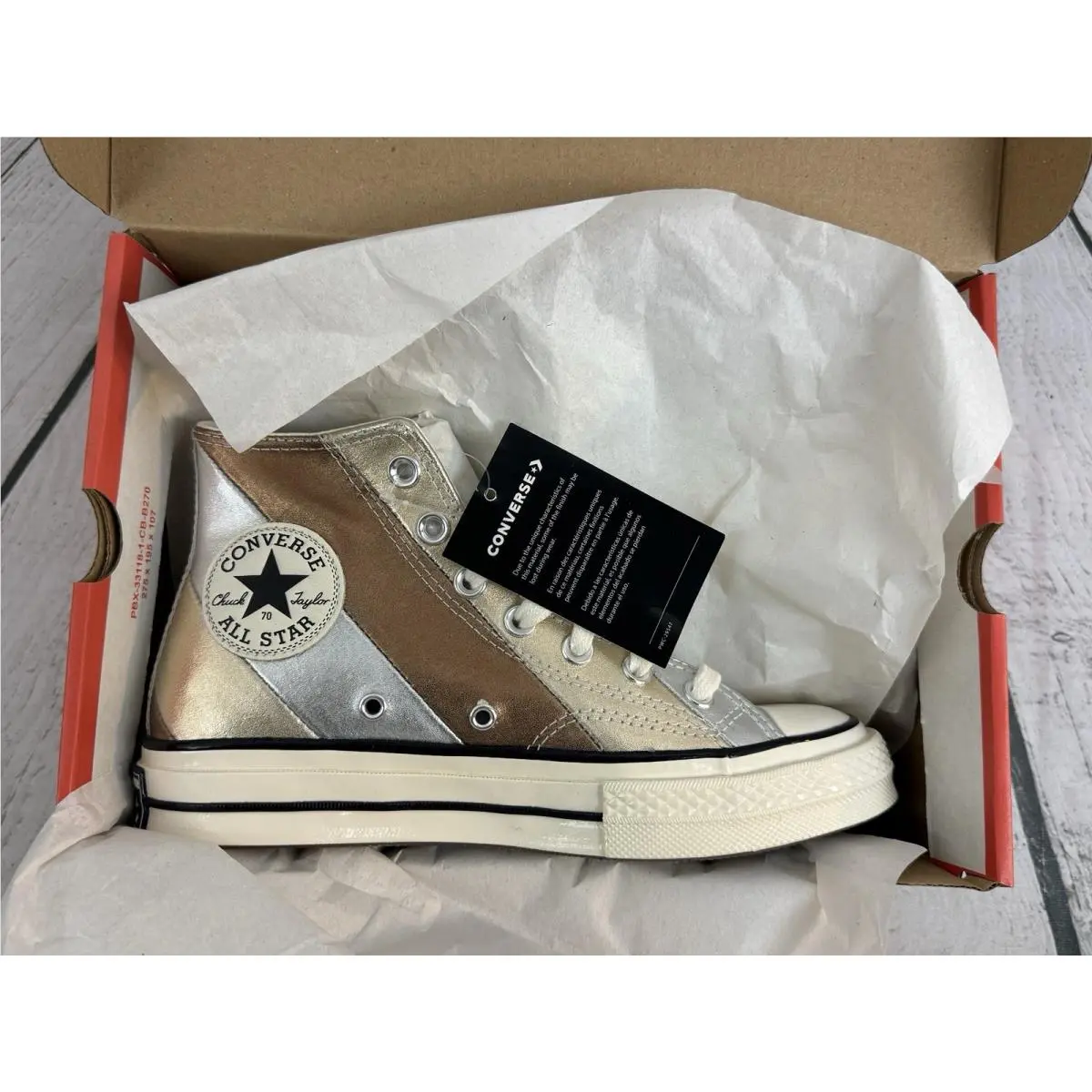 Converse shoes - Converse Chuck Taylor 70 Hi - 565882C - Silver, Bronze and Gold, Manufacturer: Pure Silver/Egret/Black (UPC: 0888757315567) 14