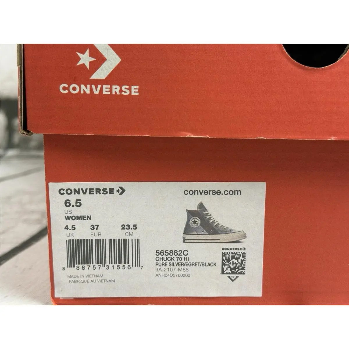 Converse shoes - Converse Chuck Taylor 70 Hi - 565882C - Silver, Bronze and Gold, Manufacturer: Pure Silver/Egret/Black (UPC: 0888757315567) 15