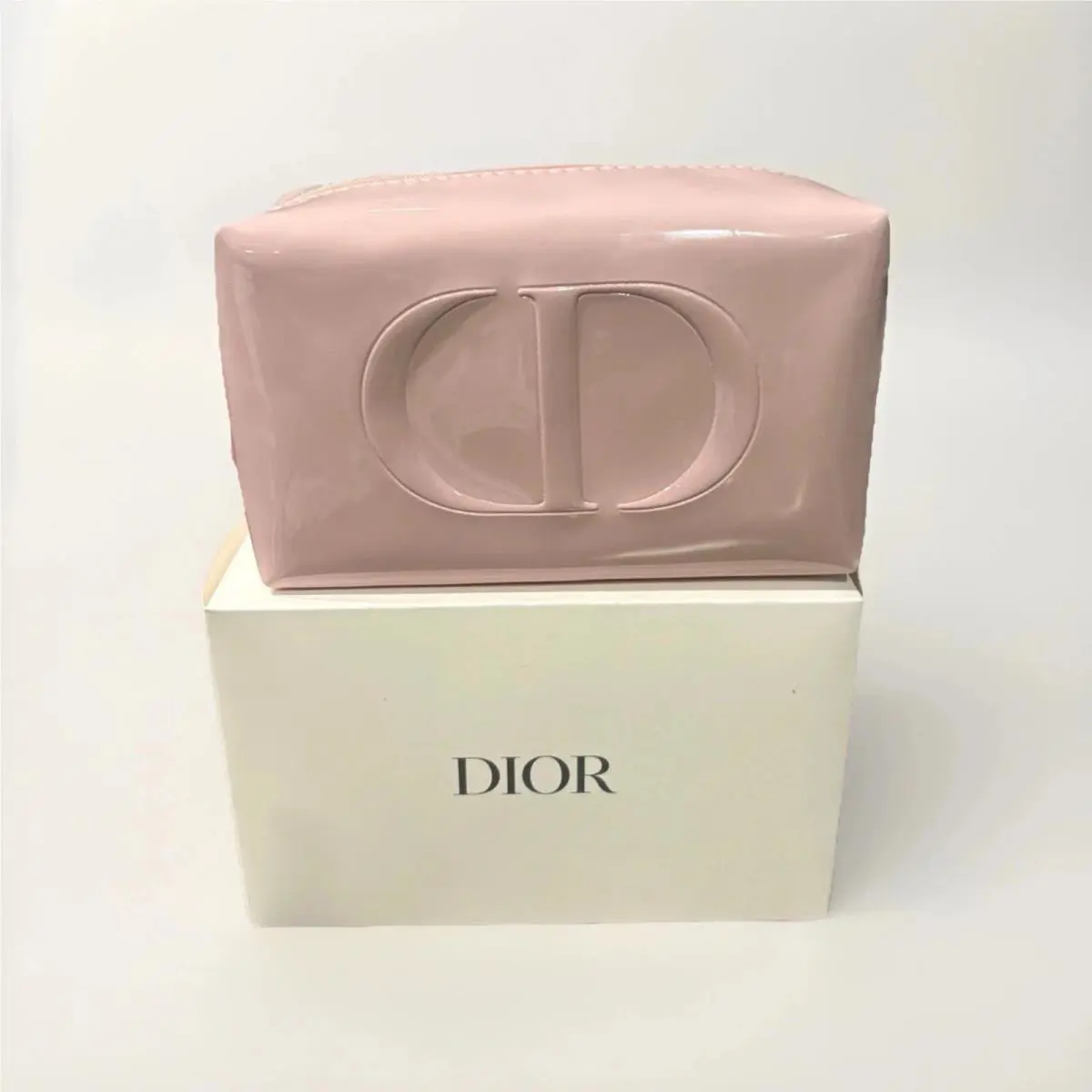 Patent Cosmetic Makeup Zipper Bag Light Pink by Dior