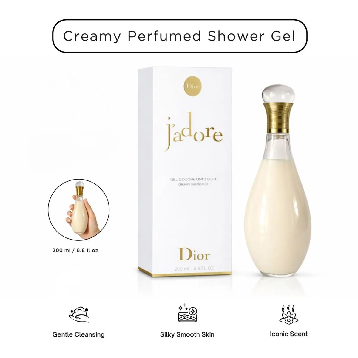J’adore Creamy Shower Gel Luxury Perfumed Body Wash – 200ml / 6.8 oz by Dior