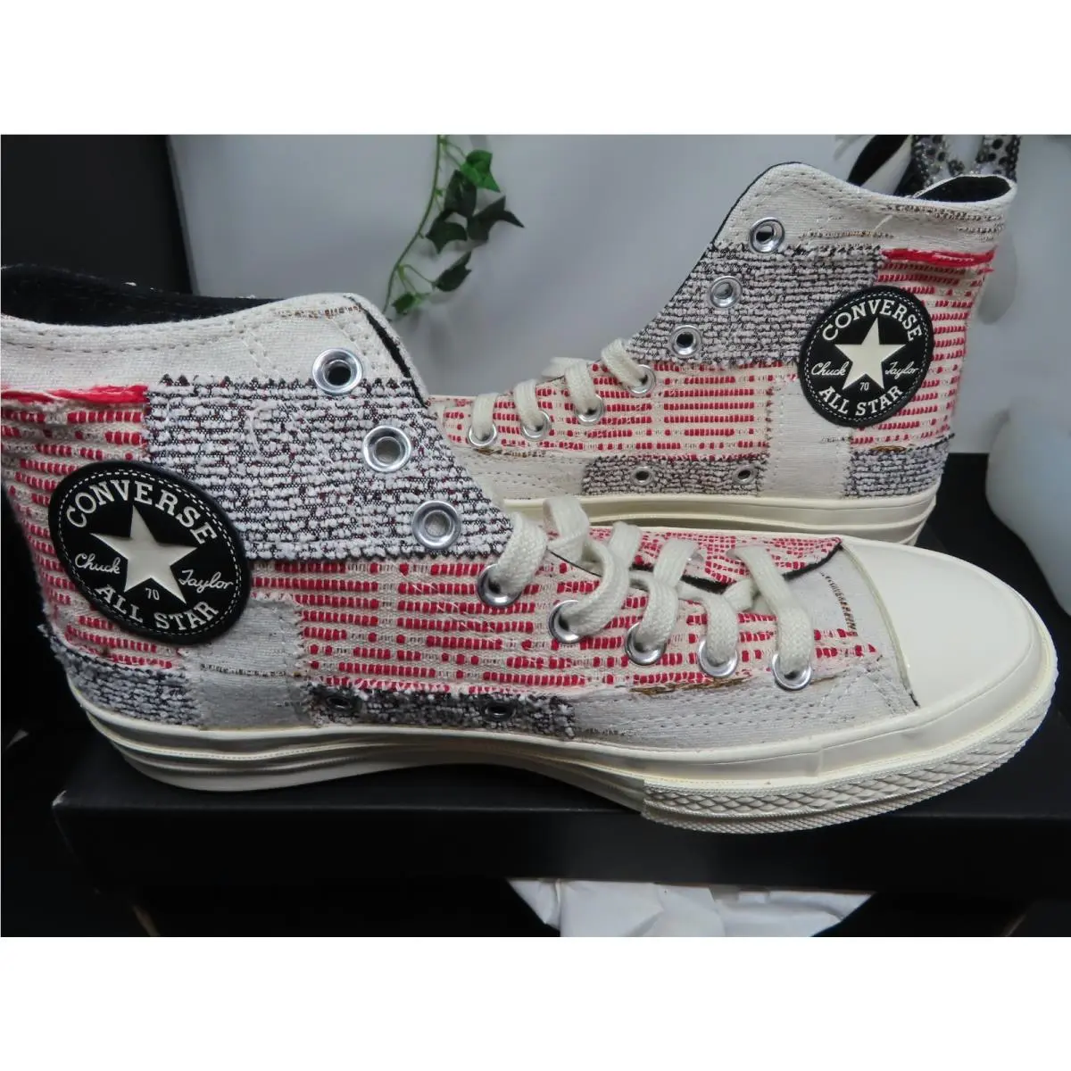 Converse Chuck 70 High Top Patchwork Twill Gray Mens Size 6.5 Womens 8.5