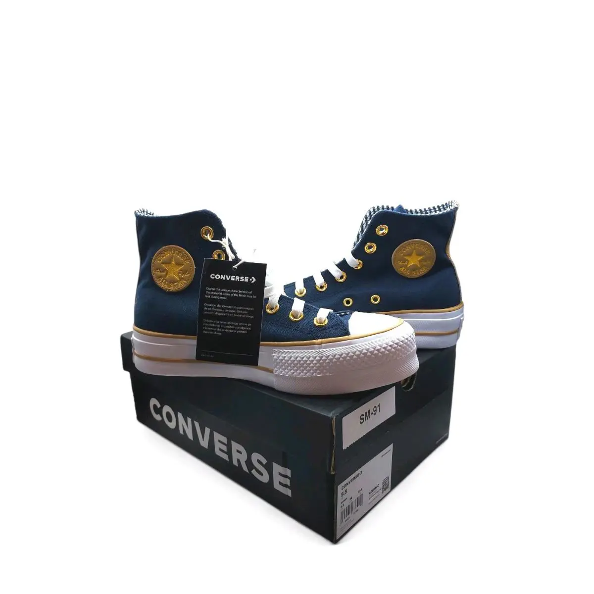 Converse shoes - Converse Chuck Taylor All Star Hi - A08860C - Navy Blue, Gold, & White (UPC: 194434673982) 0