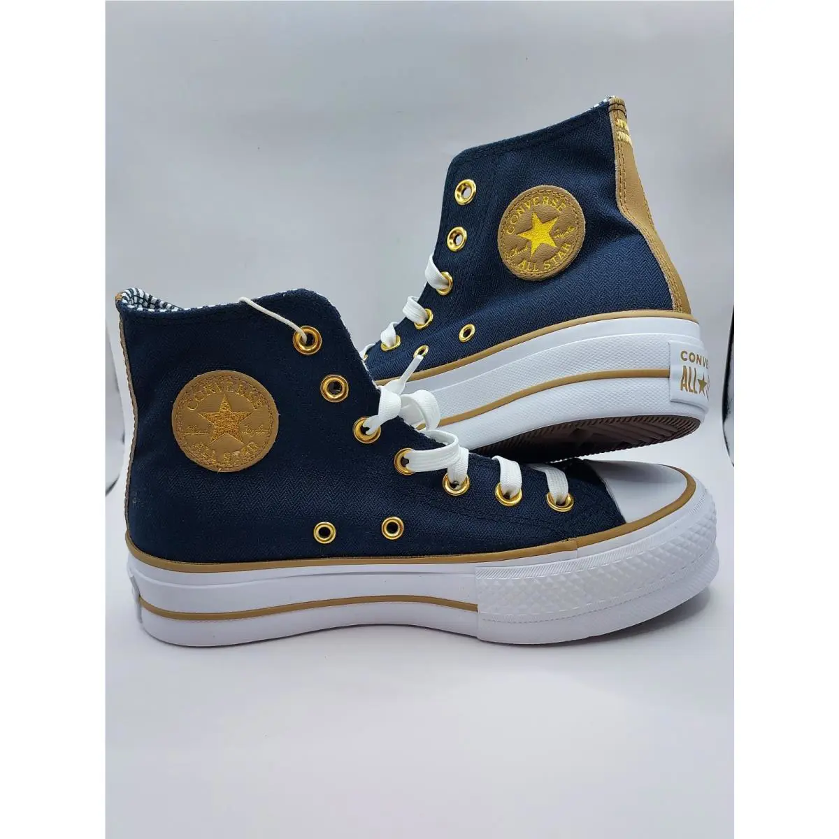 Converse shoes - Converse Chuck Taylor All Star Hi - A08860C - Navy Blue, Gold, & White (UPC: 194434673982) 12