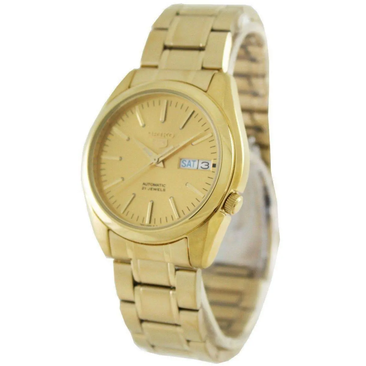5 Automatic 21 Jewels SNKL48K1 Gold Plated Stainless Steel 30M Mens Watch by Seiko