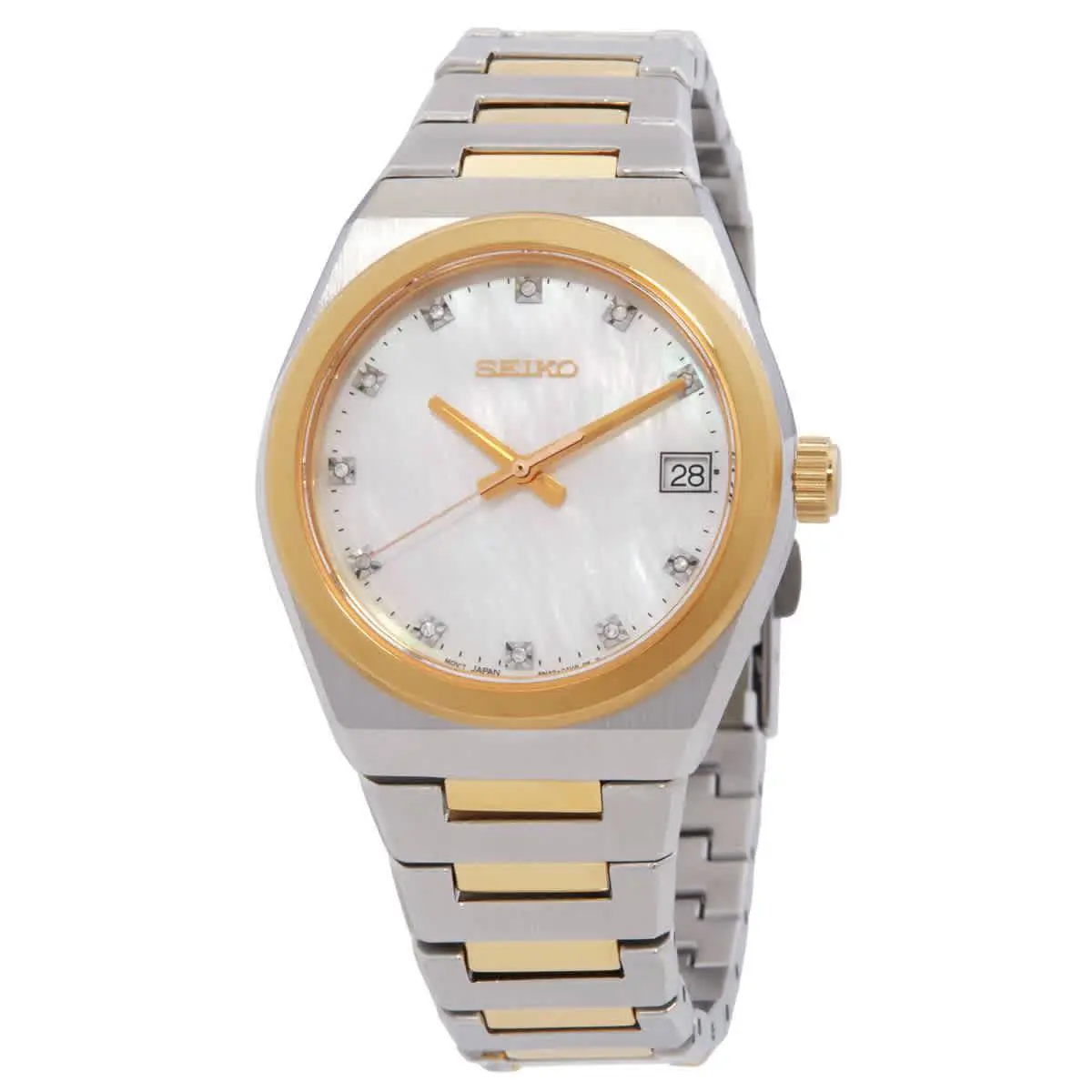 Seiko SUR604P1 White Mop Dial 34 mm Women`s Watch