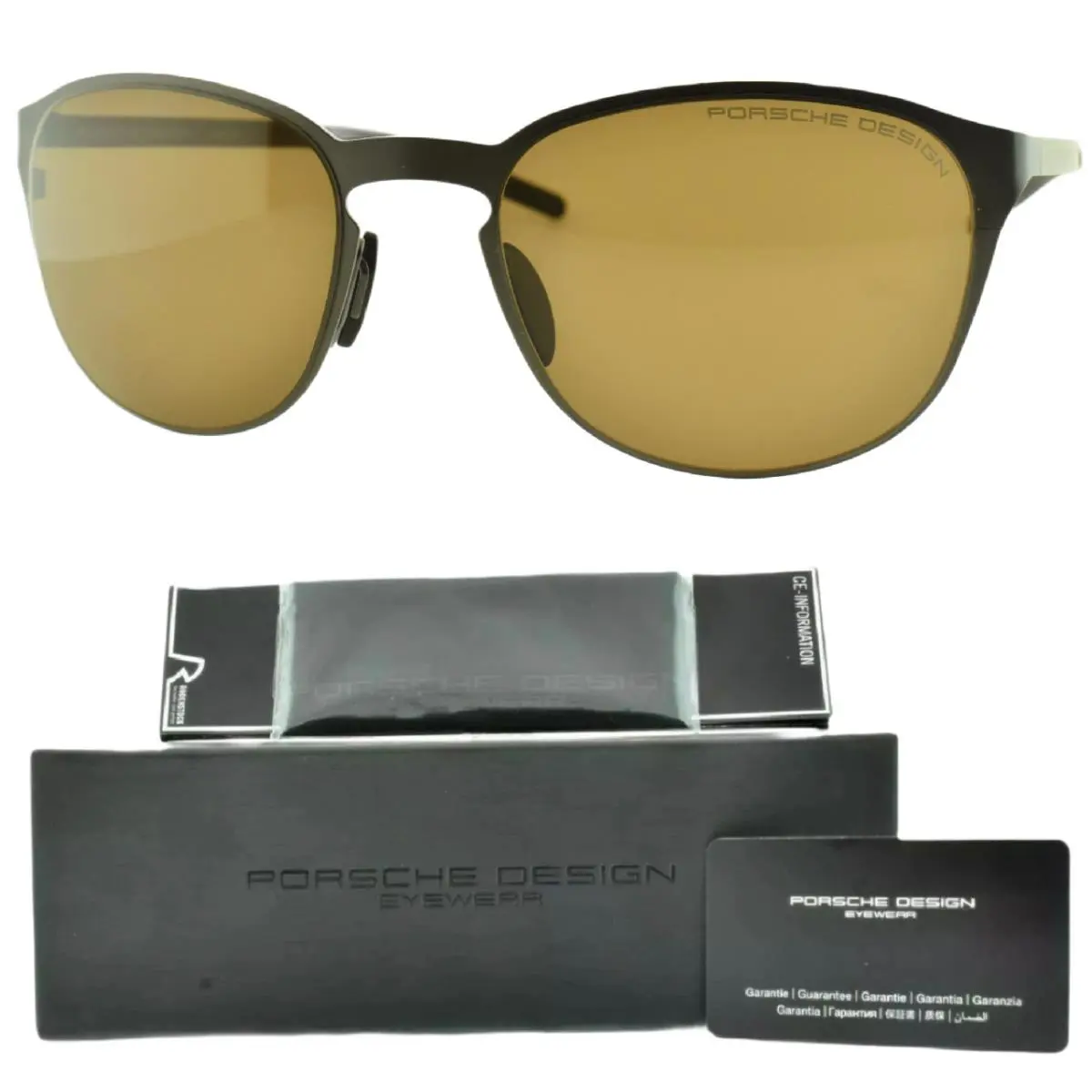 Porsche Design P`8666 C 55-19-140 Grey Round Full Rim Unisex Sunglasses
