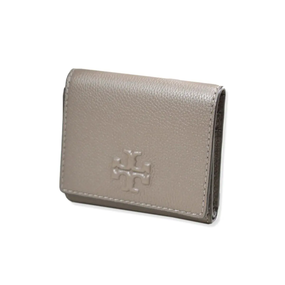 Tory Burch Womens Mushroom Brown Thea Compact Leather Tri-fold Wallet Bag TB-160