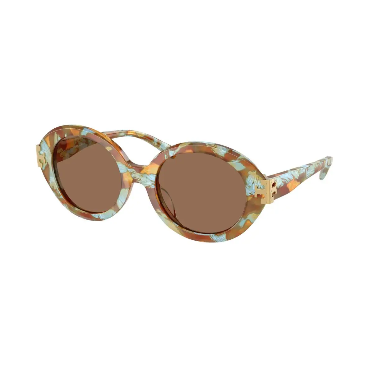 Tory Burch TY 7210U Blue Honey Tortoise Dark Brown 201773 Sunglasses