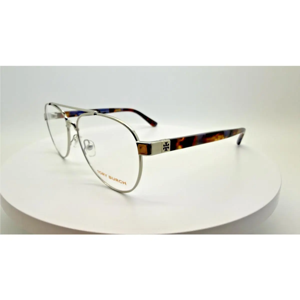 Tory Burch TY 1060 3274 Silver/blue Tortoise Aviator Eyeglasses 54-15-140