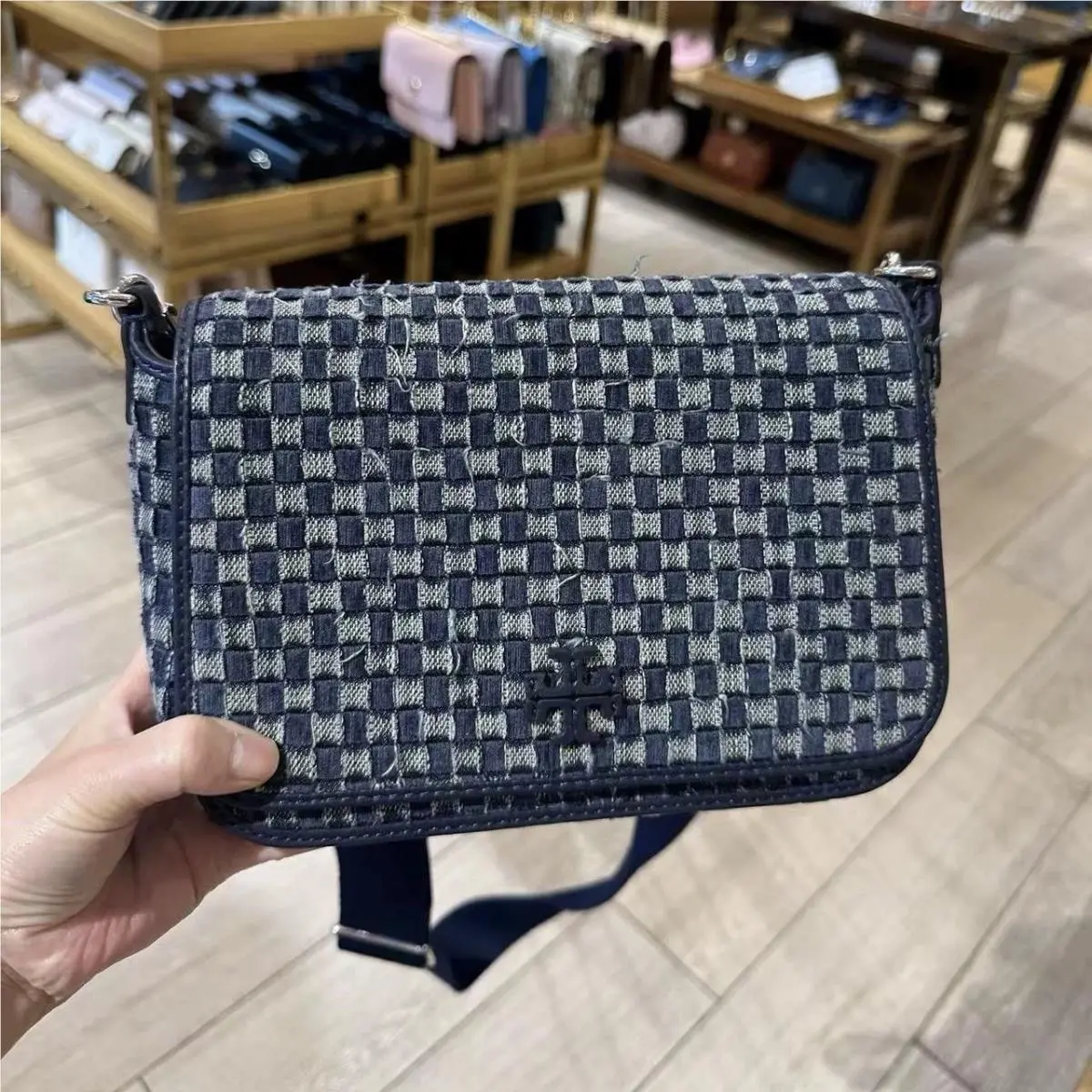 Tory Burch Thea Flap Crossbody Tory Navy Denim 162914