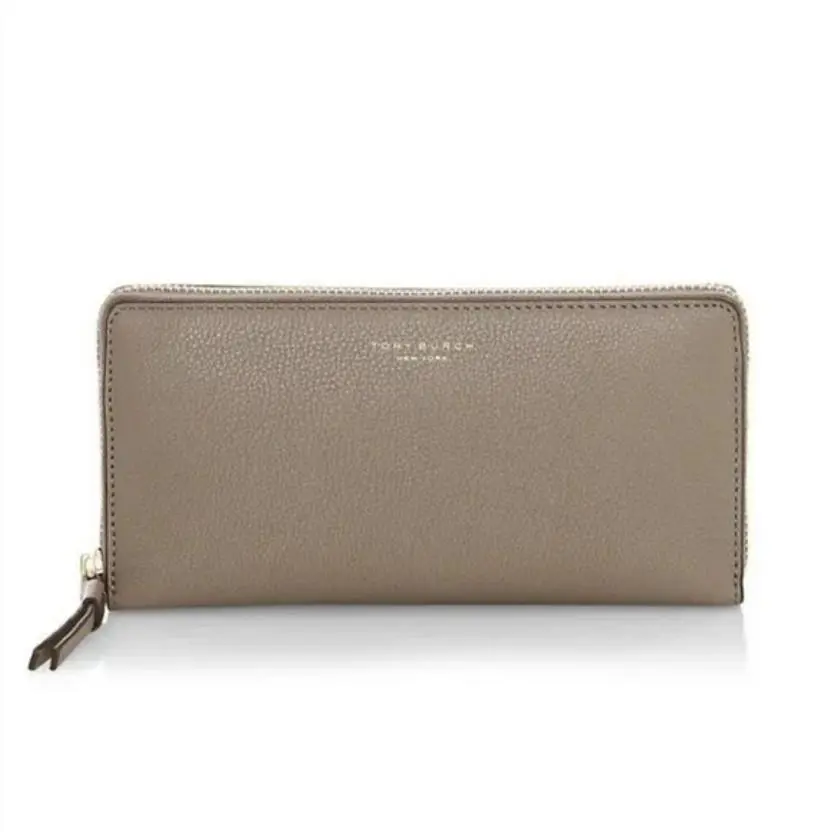 Tory Burch Perry Zip-around Leather Wallet Grey