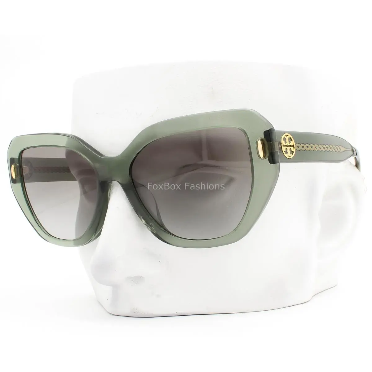 Tory Burch Sunglasses Shiny Crystal Sage Green Gray TY 7194U 1941/11 with Case