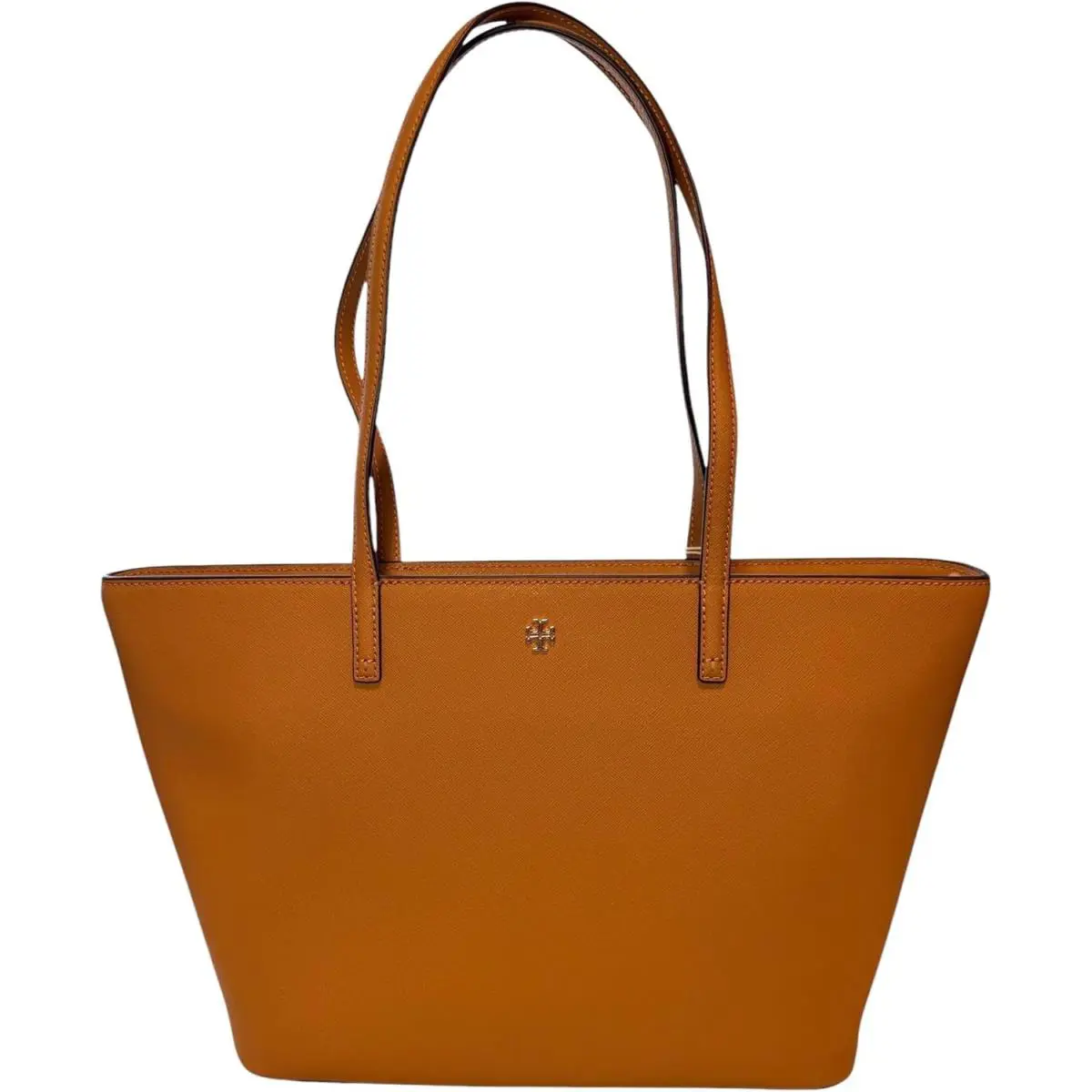 Tory Burch Womens Cardamom Brown Emerson Leather Tote Shopper Purse Bag Shoulder