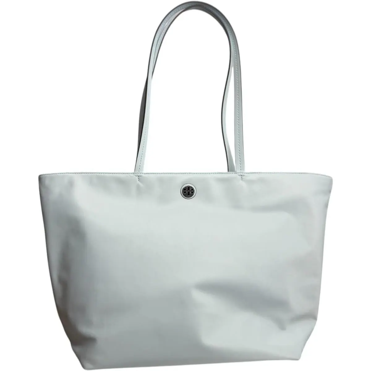Tory Burch Womens Summit Light Ice Blue Nylon Zip Up Ella Tote Bag Purse TB-120 - Handle/Strap: Blue, Hardware: Silver, Exterior: Blue