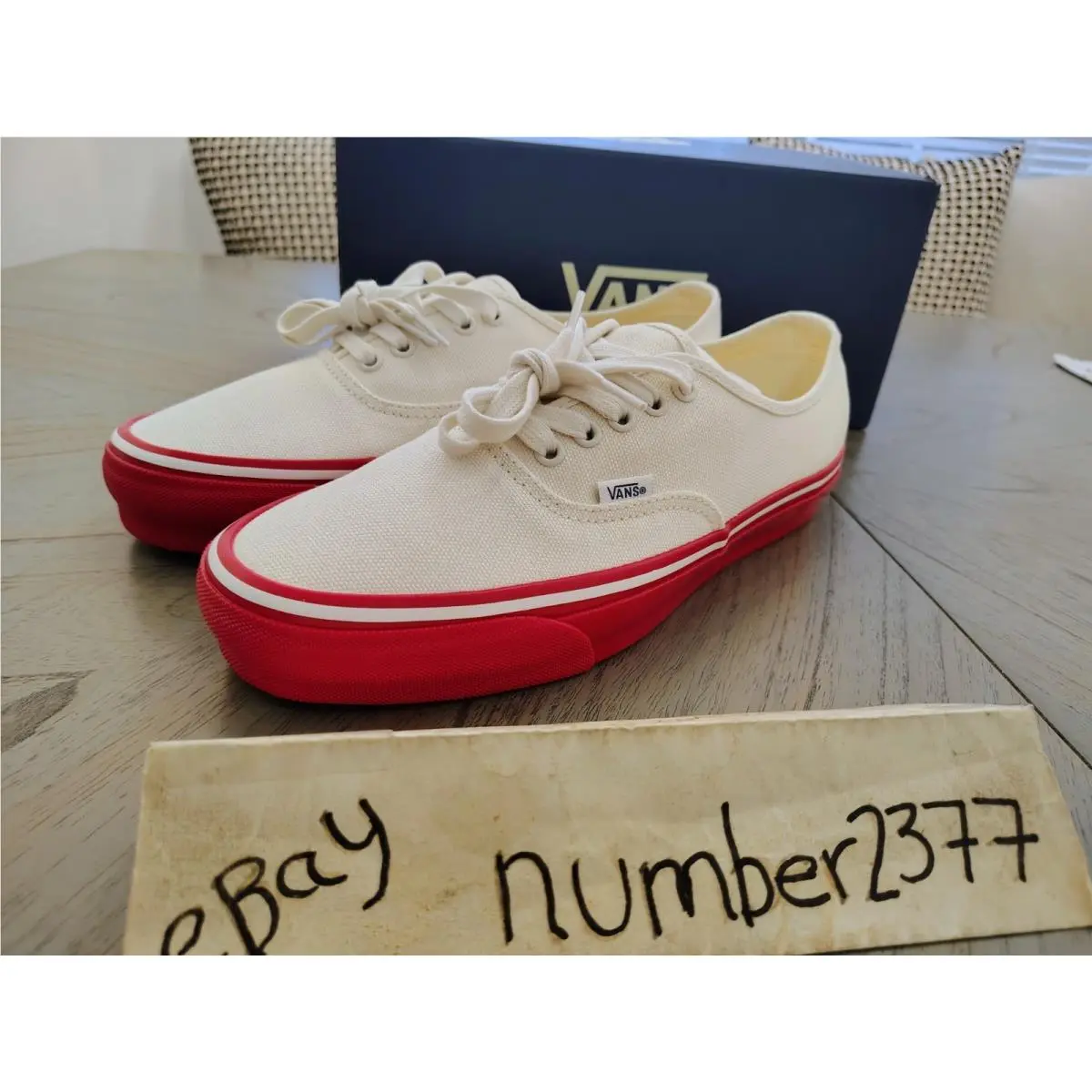 Vans Lux Lx 44 Duck Canvas White Red US Men Size 10.5