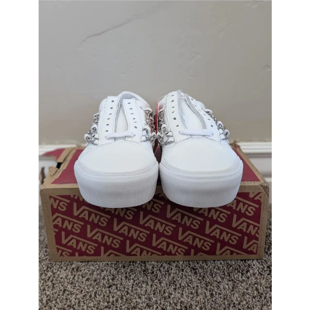 Vans shoes - VANS Old Skool Platform Chain True White - VN0A3B3U2TL - White 2