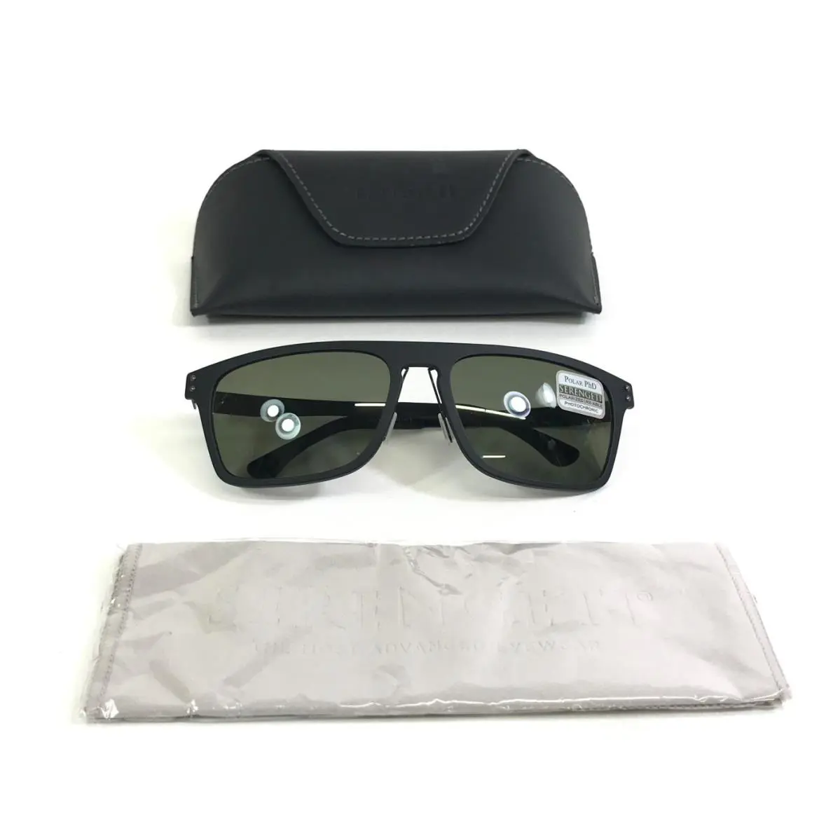 Sunglasses Ferrara 7893 Matte Black Frames with Green Polarized Lenses by Serengeti