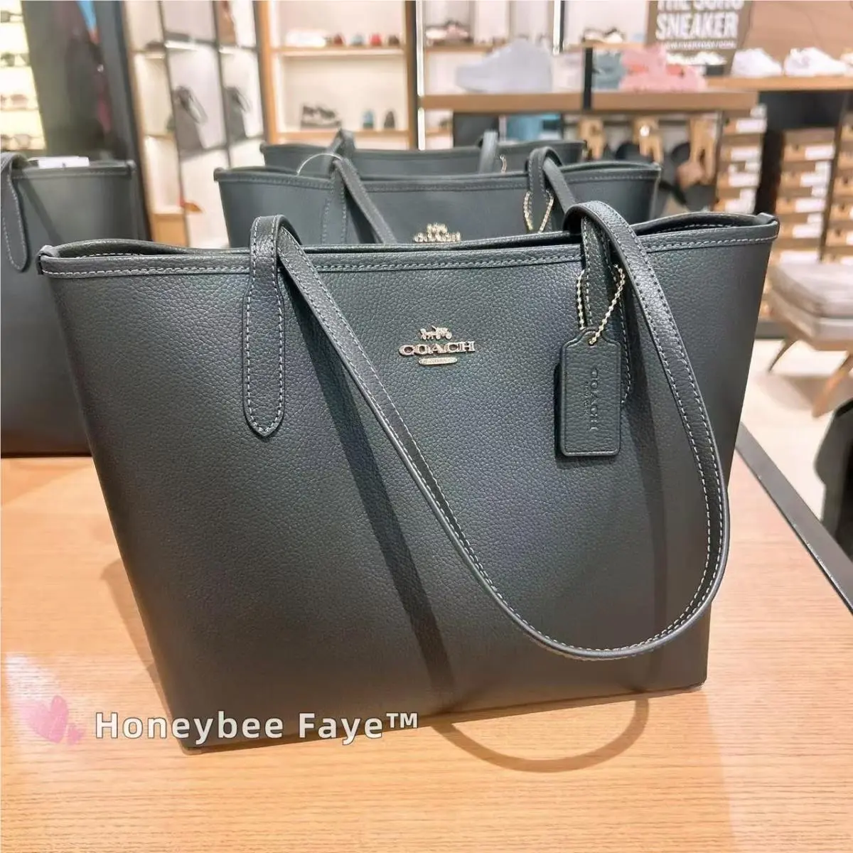 Medium City Tote Bag In Signature Canvas CDX82/CDX83 CDX83 Gold/Black by Coach