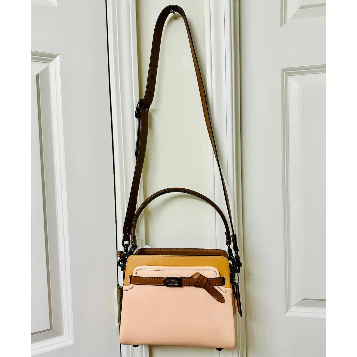 Coach Tate Carryall In Colorblock Blush Natural Mult