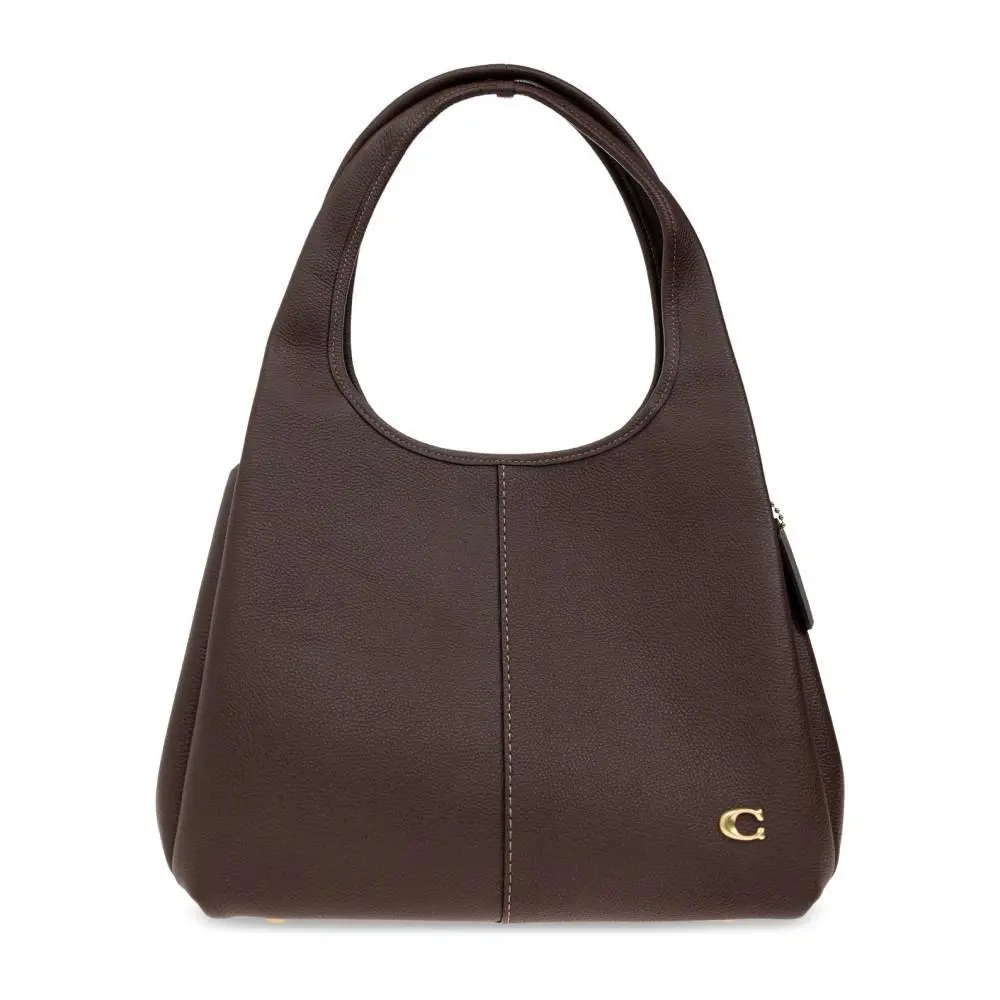 Coach Lana Shoulder Bag Women Brown Pebble Leather Double Handle Handbag DDR3098