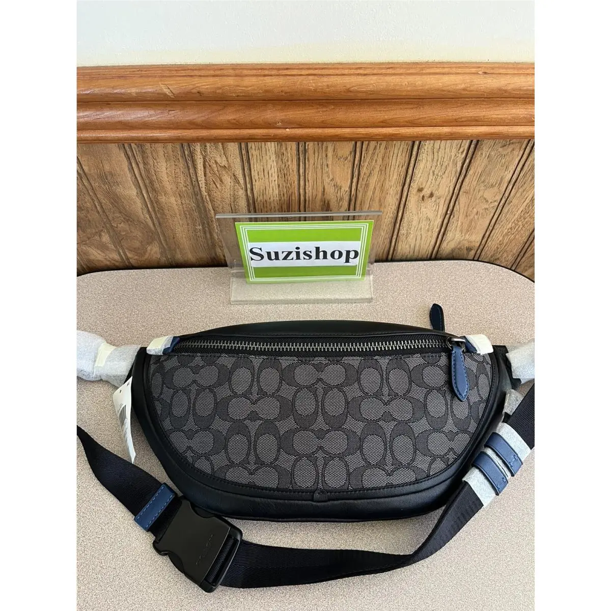 Coach League Belt Bag In Signature Jacquard Color: Black Copper/charcoal C3795