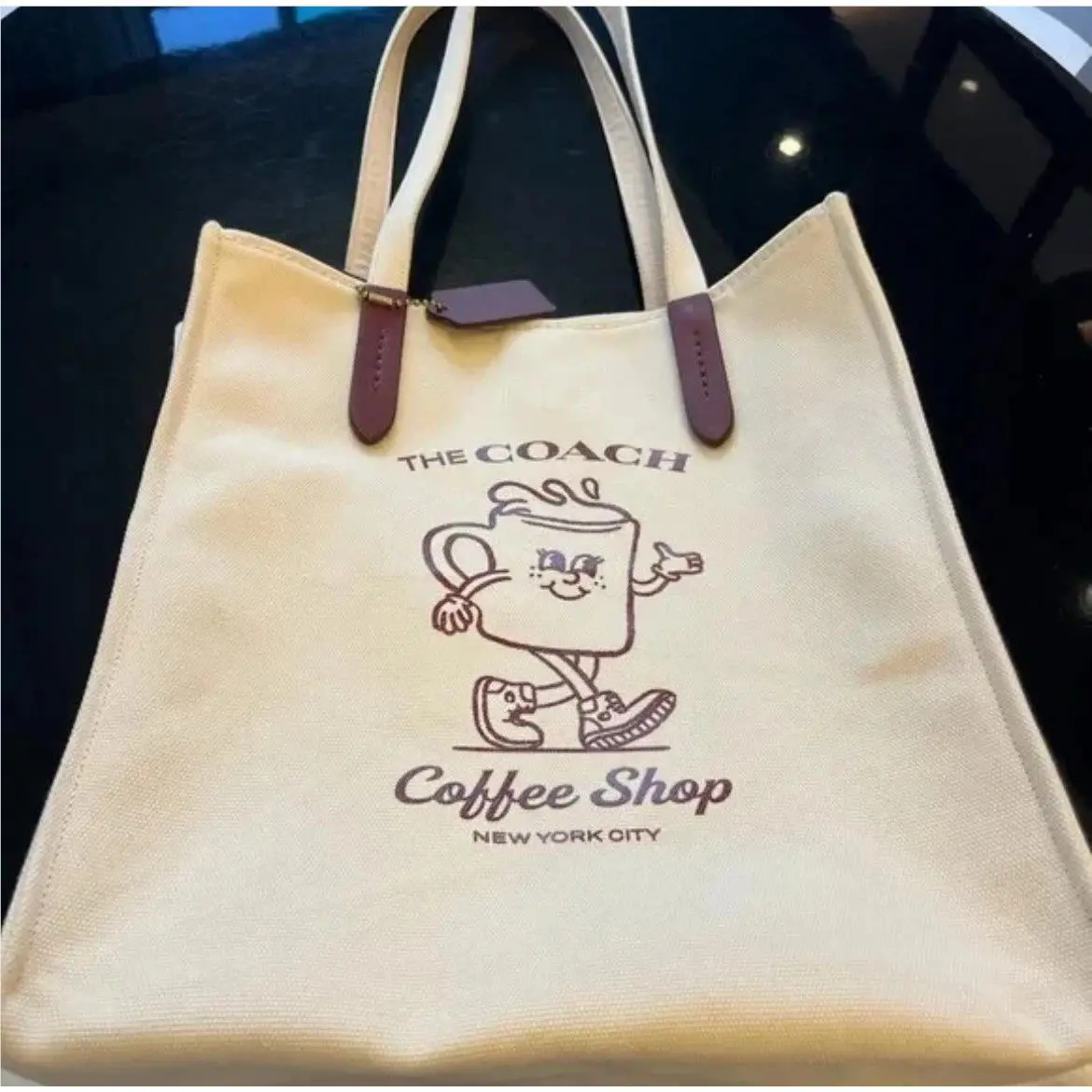 Coach Cafe Tote Bag and Pouch Bundle