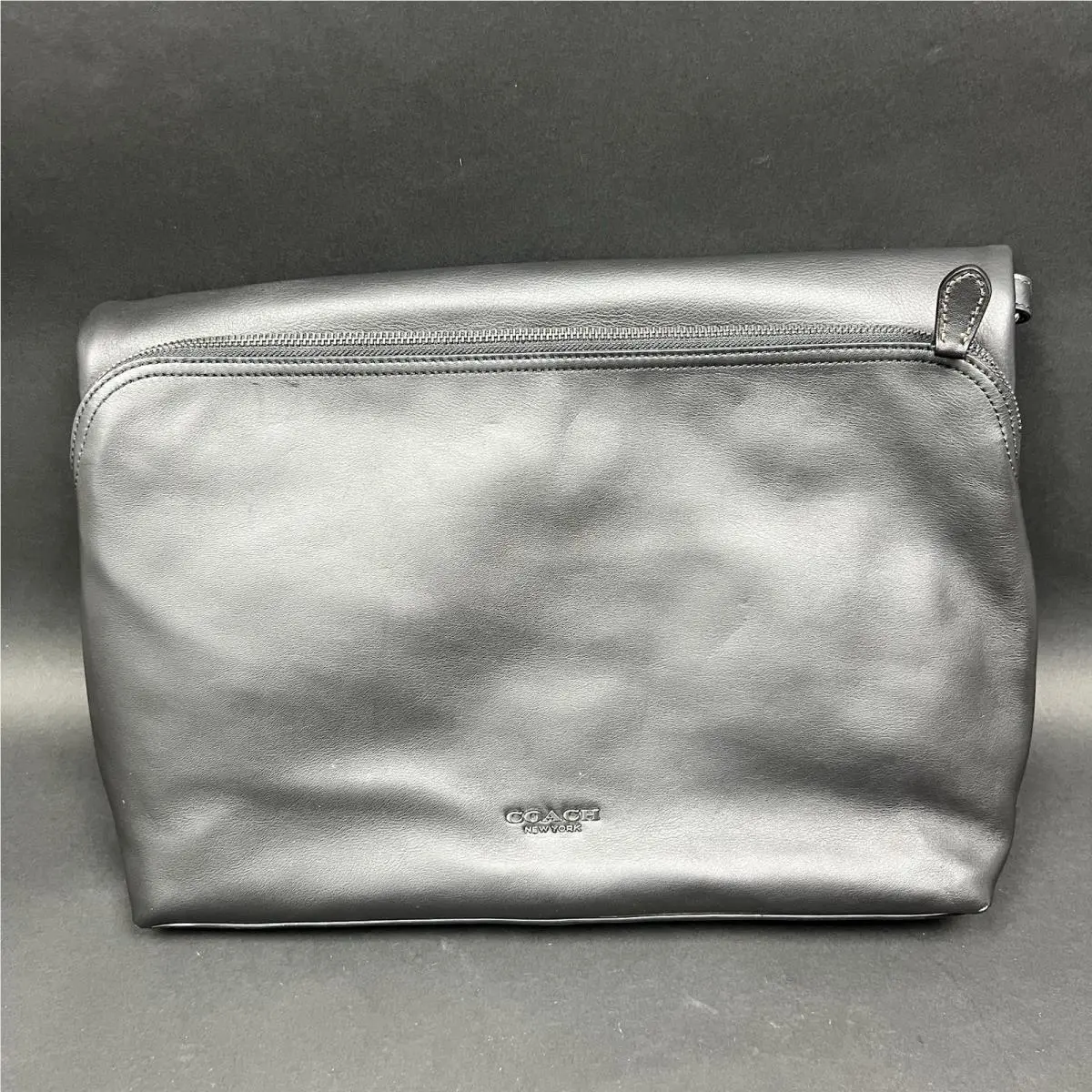 Coach Graham Foldover Tote Crossbody Messenger Smooth Leather Black F50712