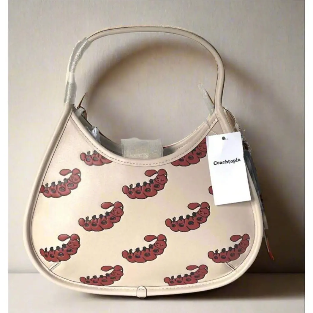 Coach Ergo Bag CQ826 Coachtopia Sleepy Caterpillar Leather Cloud Shoulder Cloud
