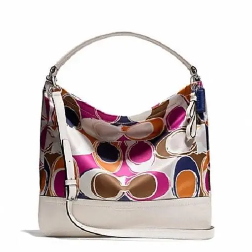 Coach Park Hand Drawn Scarf Print Multicolor Hobo Shoulder Bag Purse F23282