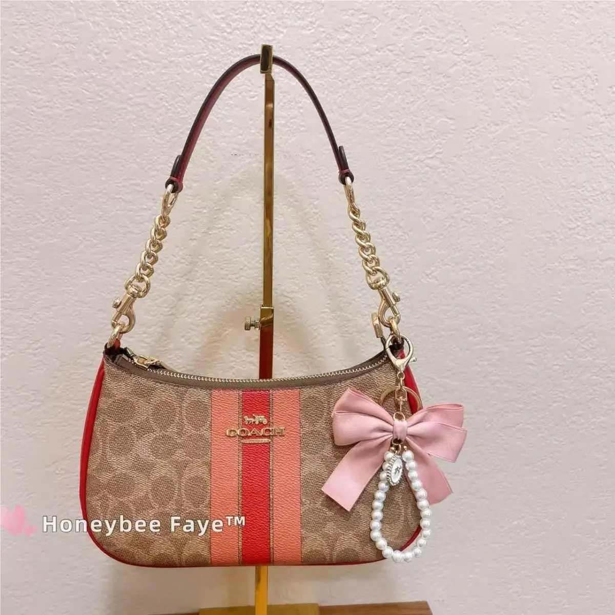 Coach CAL81 Teri Shoulder Bag In Signature Canvas with Stripe