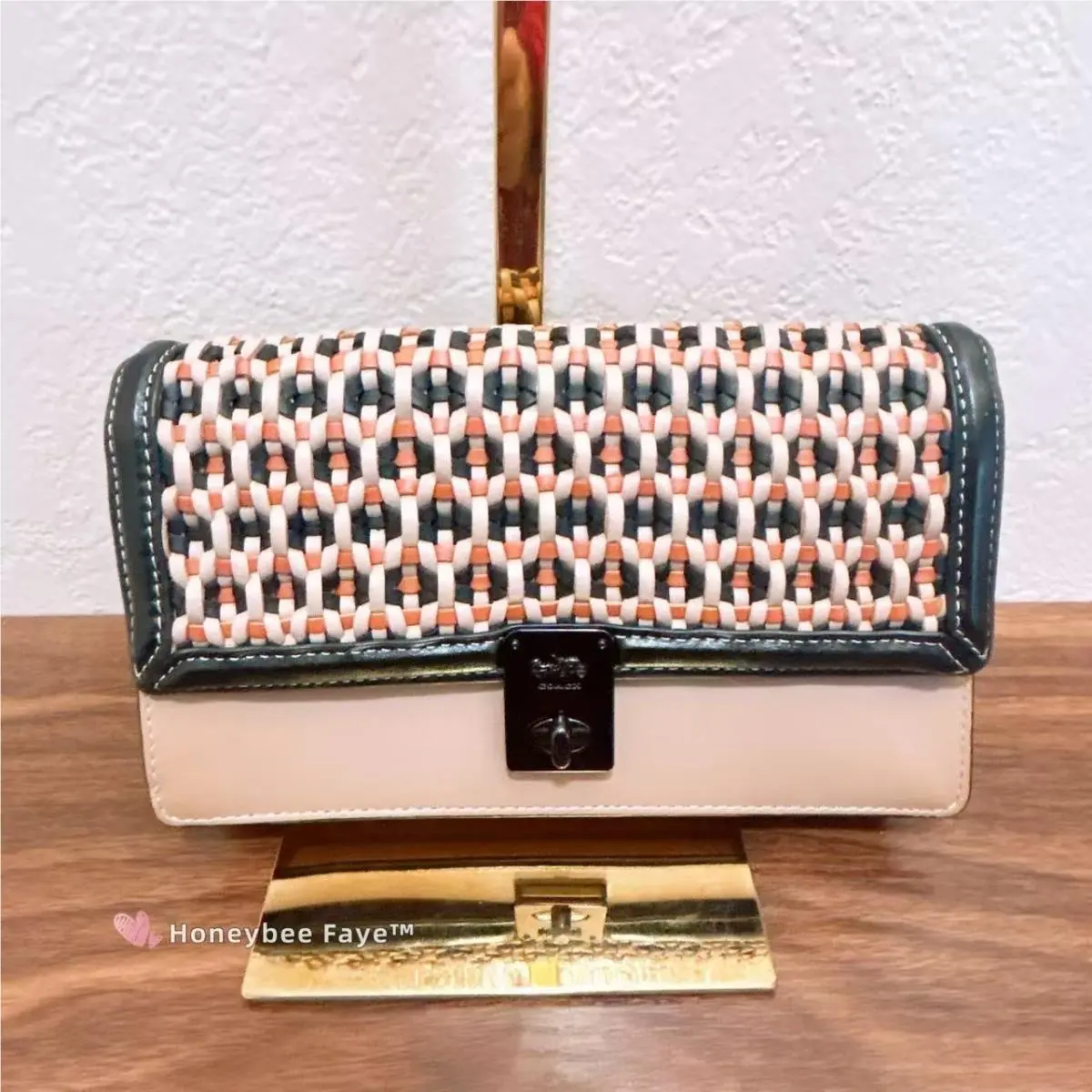 Coach 3656 Hutton Clutch with Weaving Confetti Pink Multi