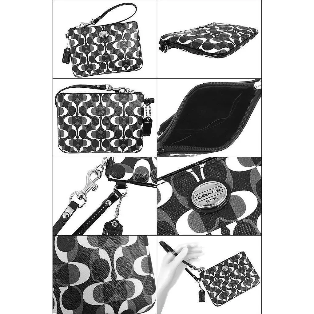 Coach Black Peyton Dream C Small Wristlet Wallet Bag Purse Clutch F50523