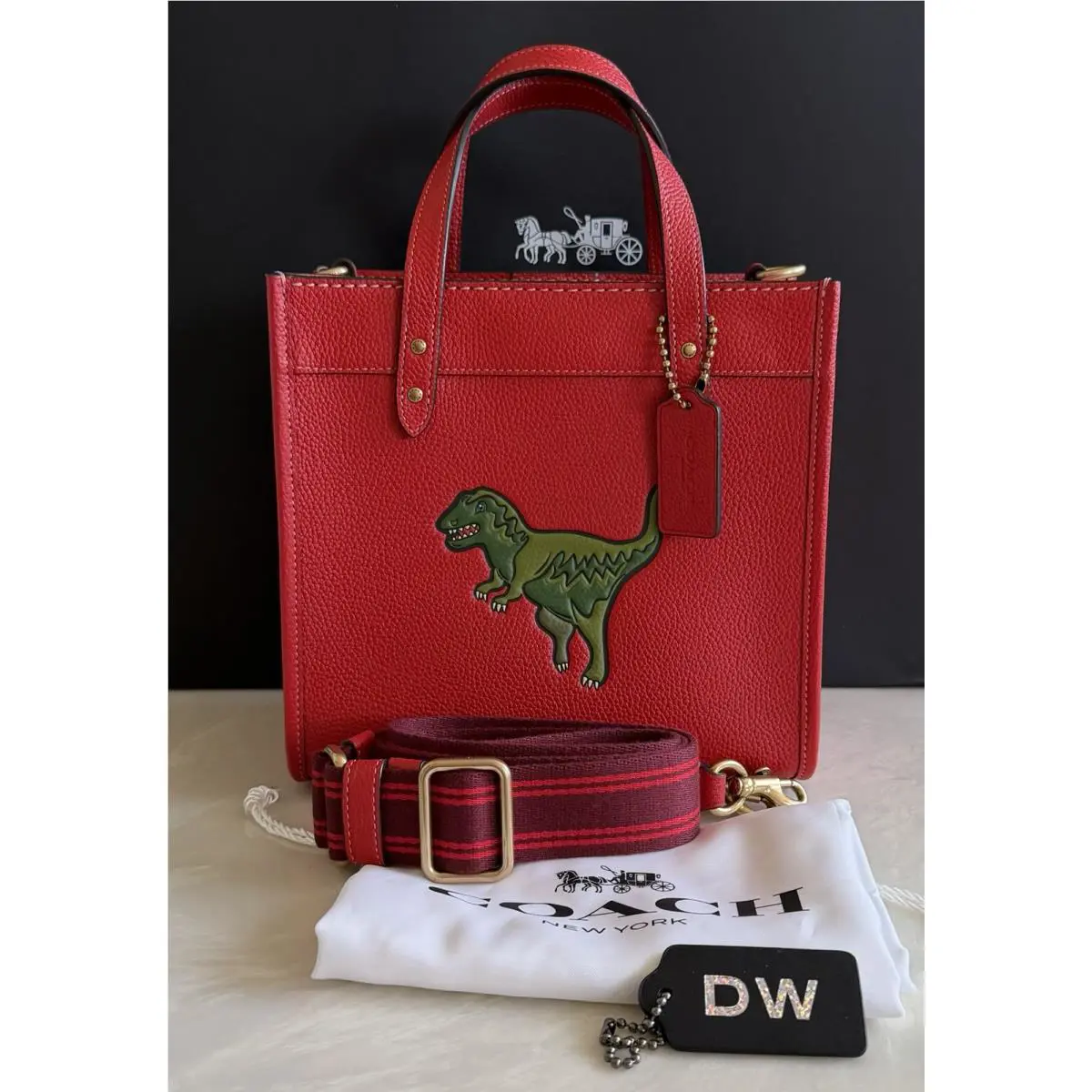 Coach Rexy Sport Red Leather Field Tote 22 CF084