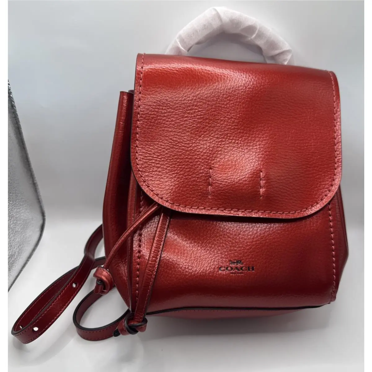 Coach Mini Derby Backpack Metallic Hot Pink Leather F16605