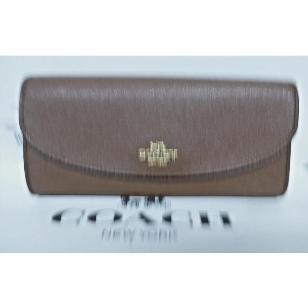 Coach Cross Grain Leather Slim Envelope F54009 Wallet Saddle 2 Lqqk