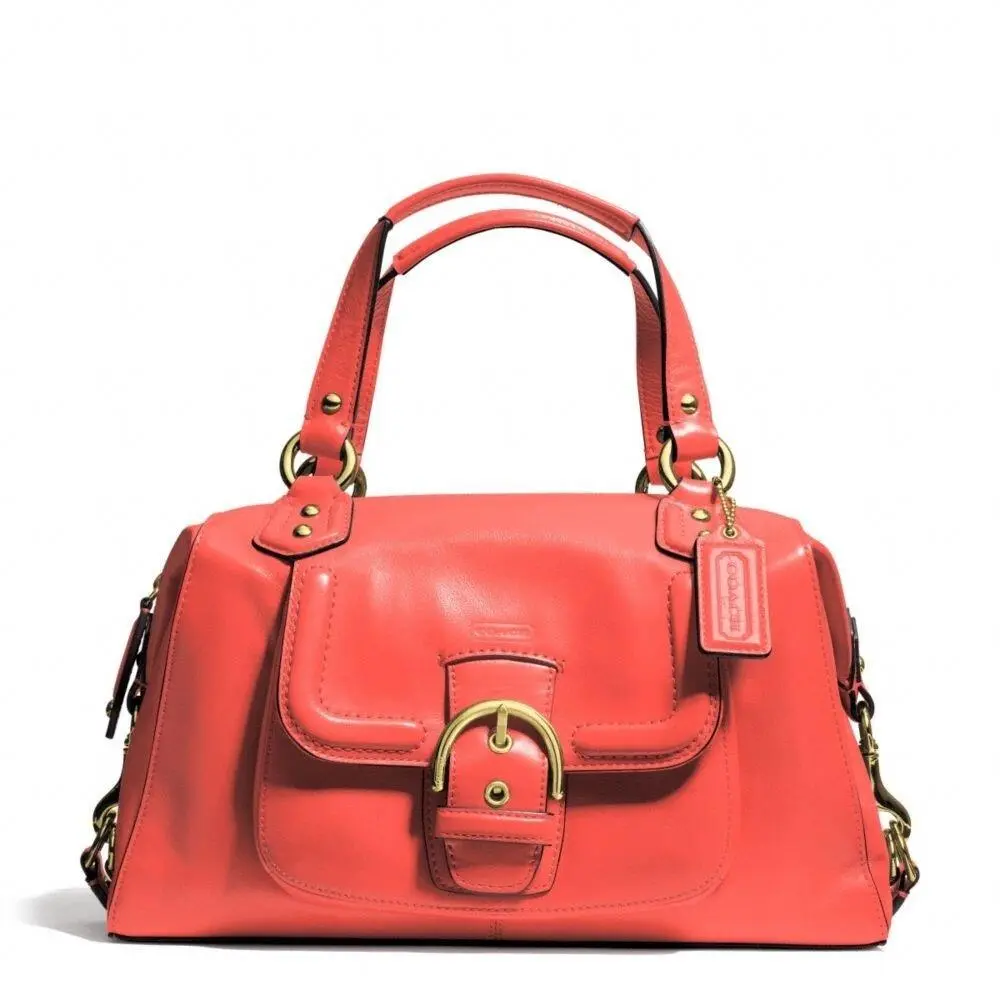 Coach Campbell Orange Leather Satchel Shoulder Crossbody Bag Purse F24690