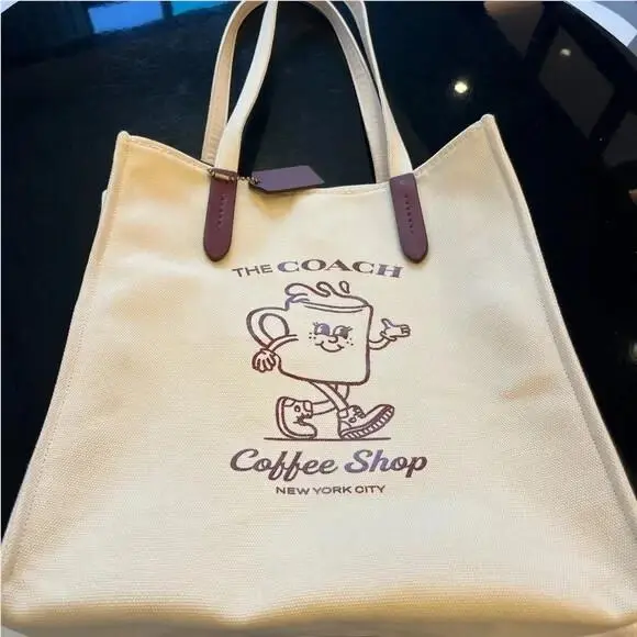 Coach Cafe Lil Miss Jo Coffee Shop Canvas Tote Limited Edition