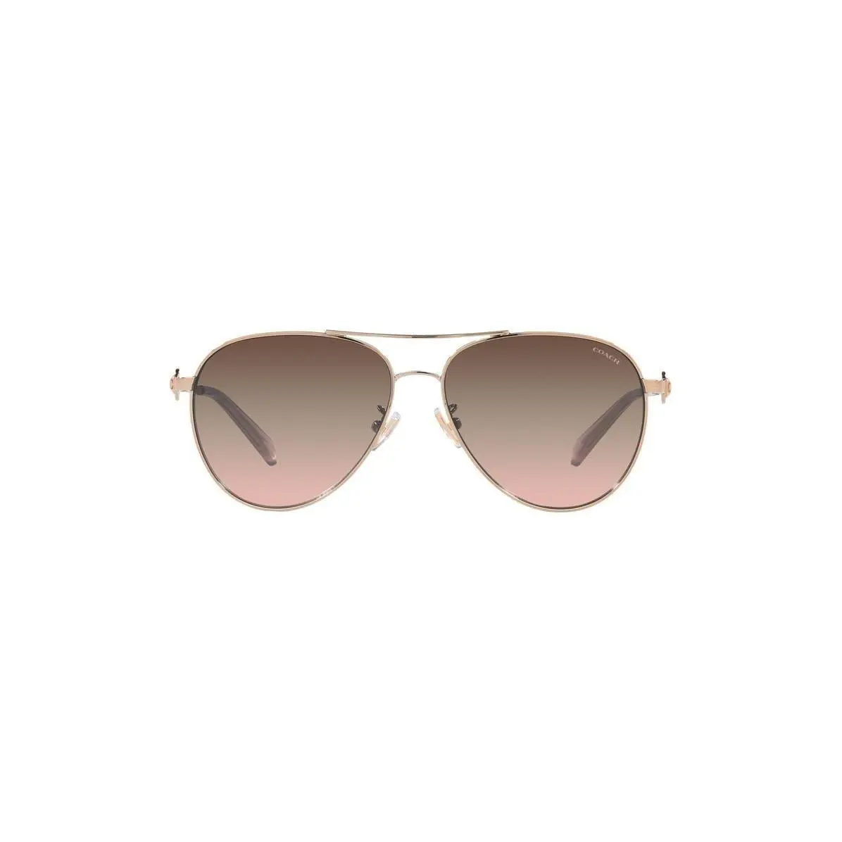Coach Women 58mm Gradient Aviator Sunglasses Shiny Rose Gold