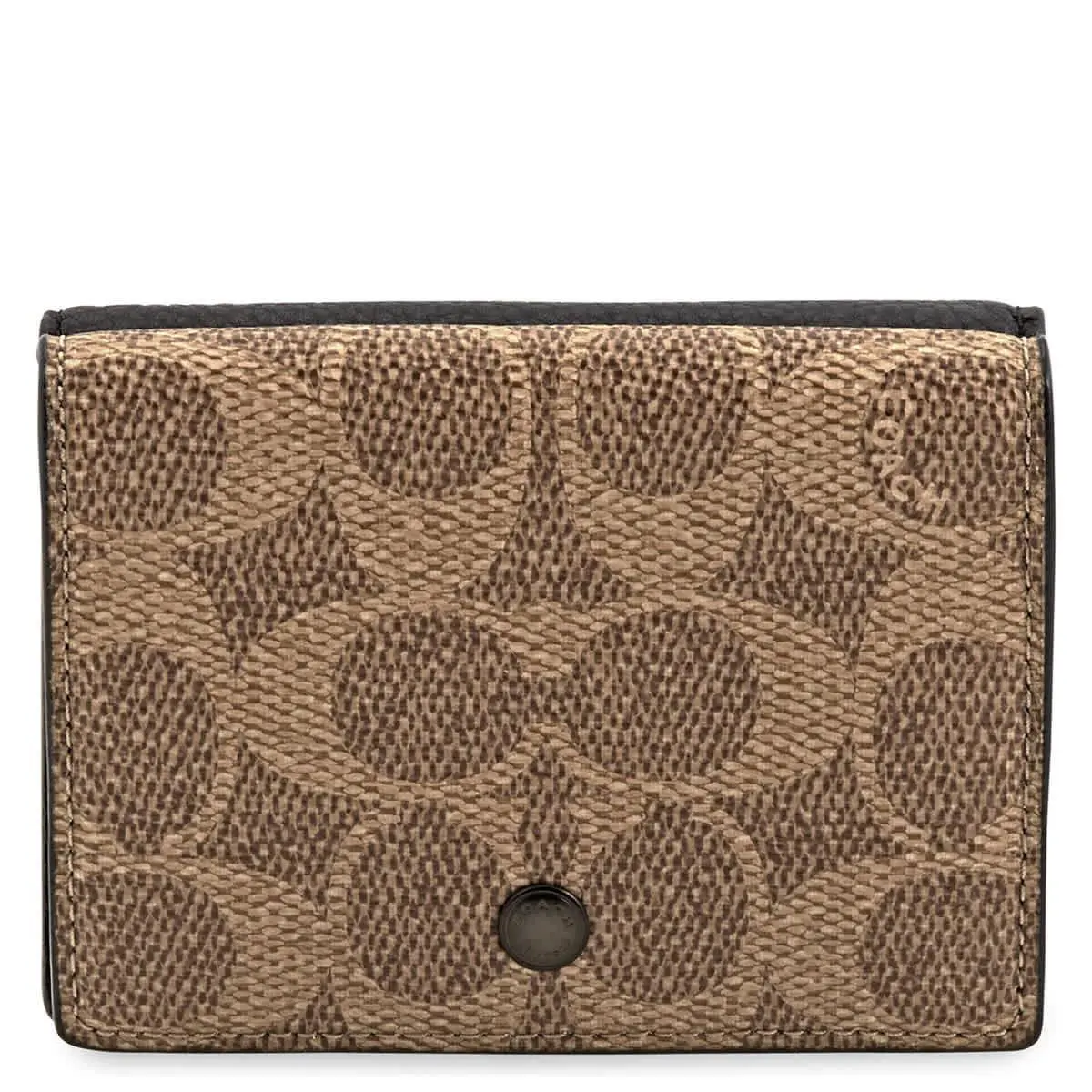 Coach Black/khaki Trifold Origami Coin Wallet 76312 Bk/kh