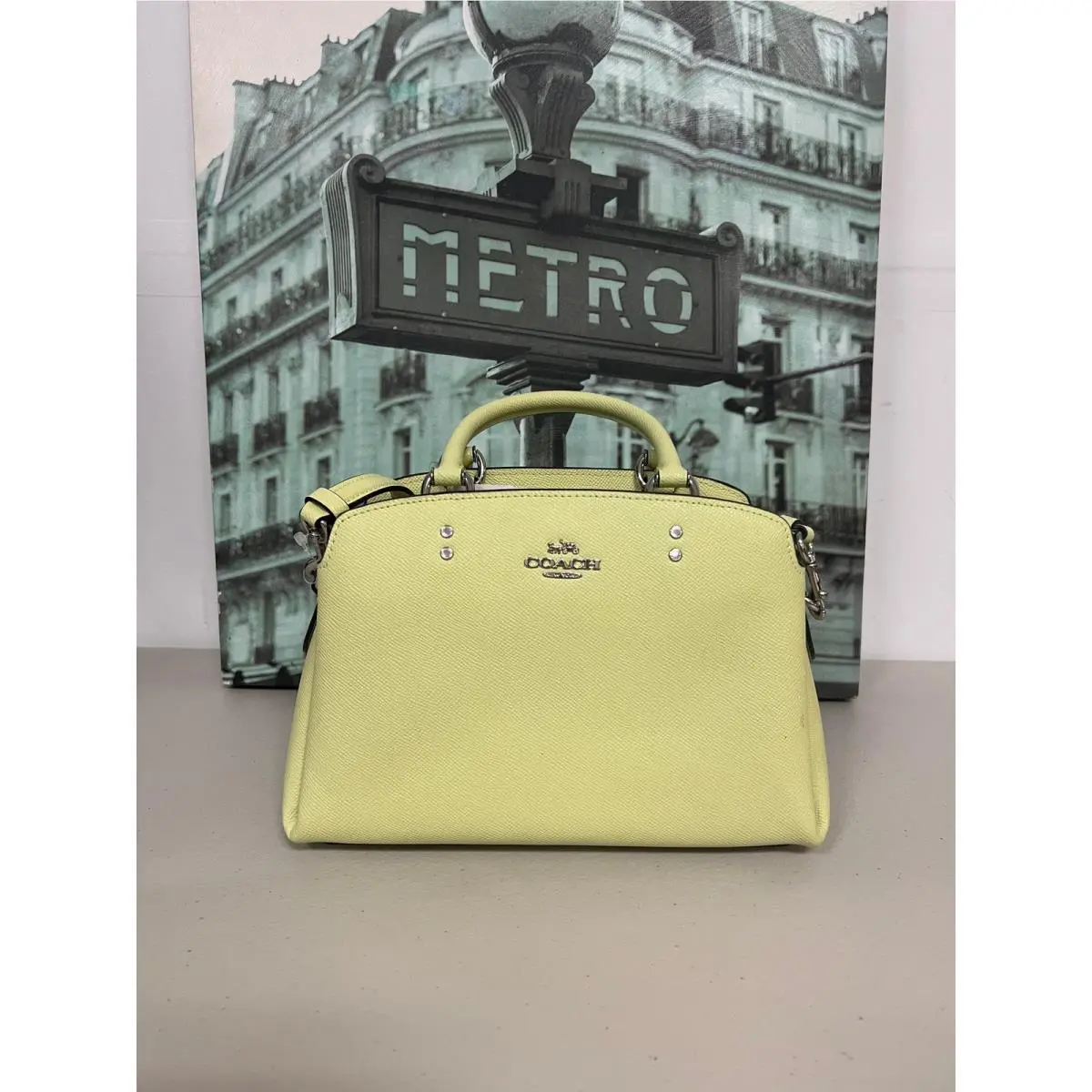 Coach 91146 Mini Lillie Leather Carryall IN Pale Lime