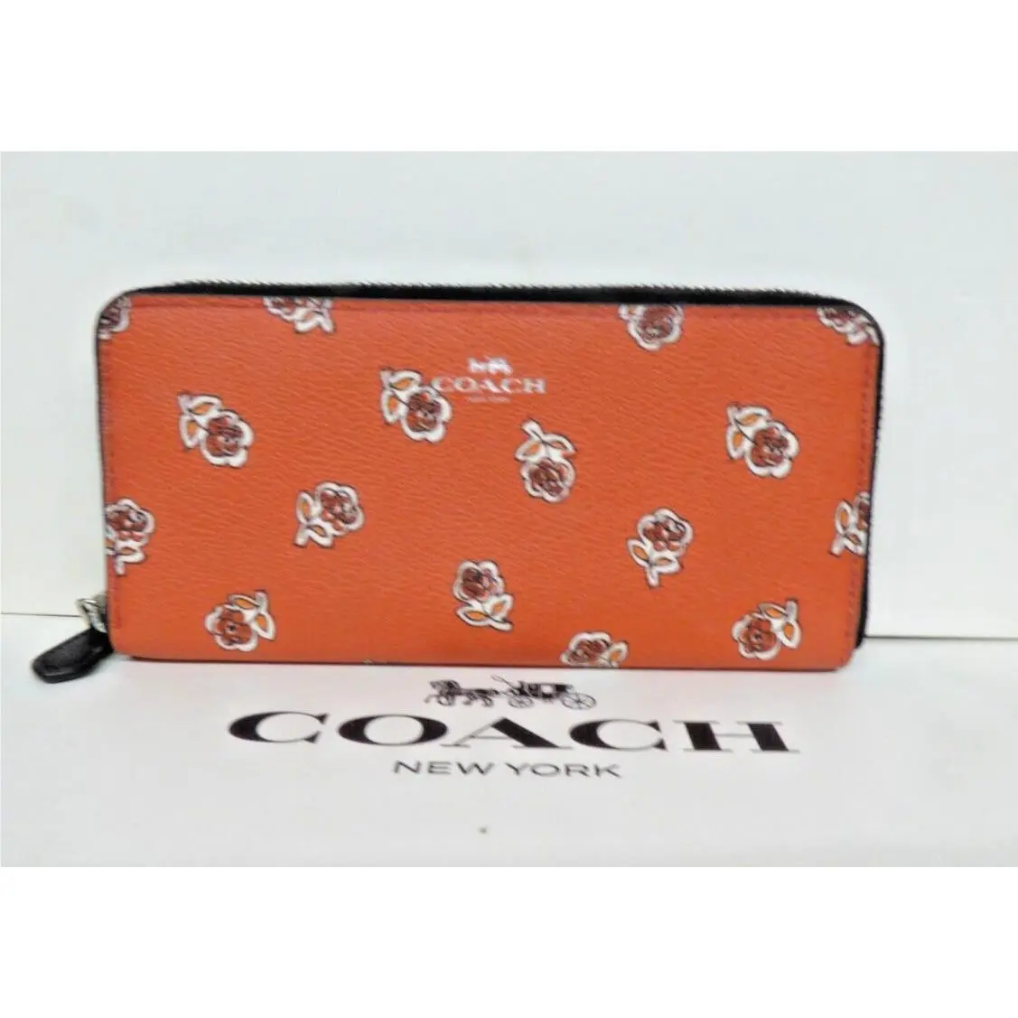 Coach F56717 Sena Rose Slim Accordion Zip Around Wallet Watermelon Lqqk