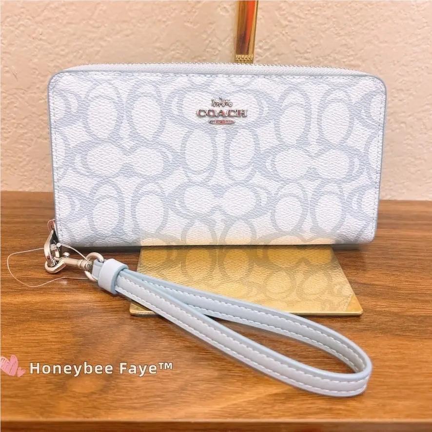 Coach Long Zip Around Wallet In Sketch Signature Canvas CBO02