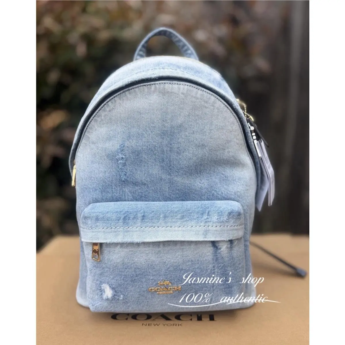 Coach Taylor Loved Denim Small Backpack CEF27 Light Indigo