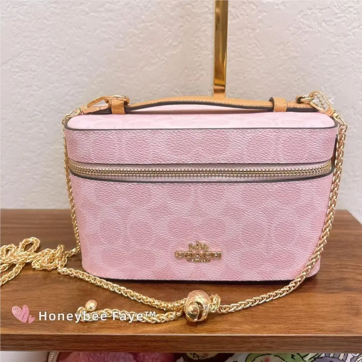 Coach Cosmetic Case In Signature Canvas CEA56 with Long Crossbody Strap