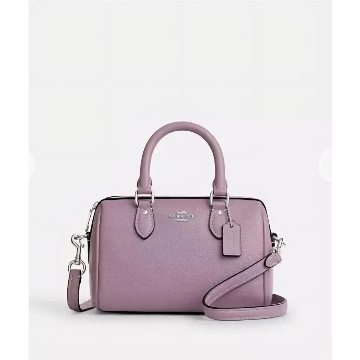 Coach Mini Rowan Bag Crossbody Sliver Light Violet Leather Handbag CW328