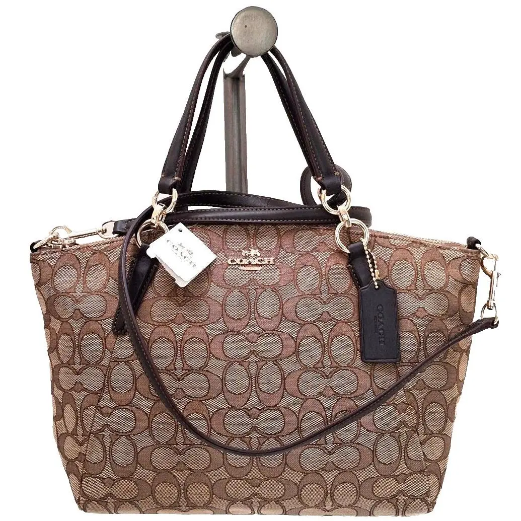 Coach Monogram Signature Logo Canvas Leather F36625 Kelsey Purse Shoulder Strap