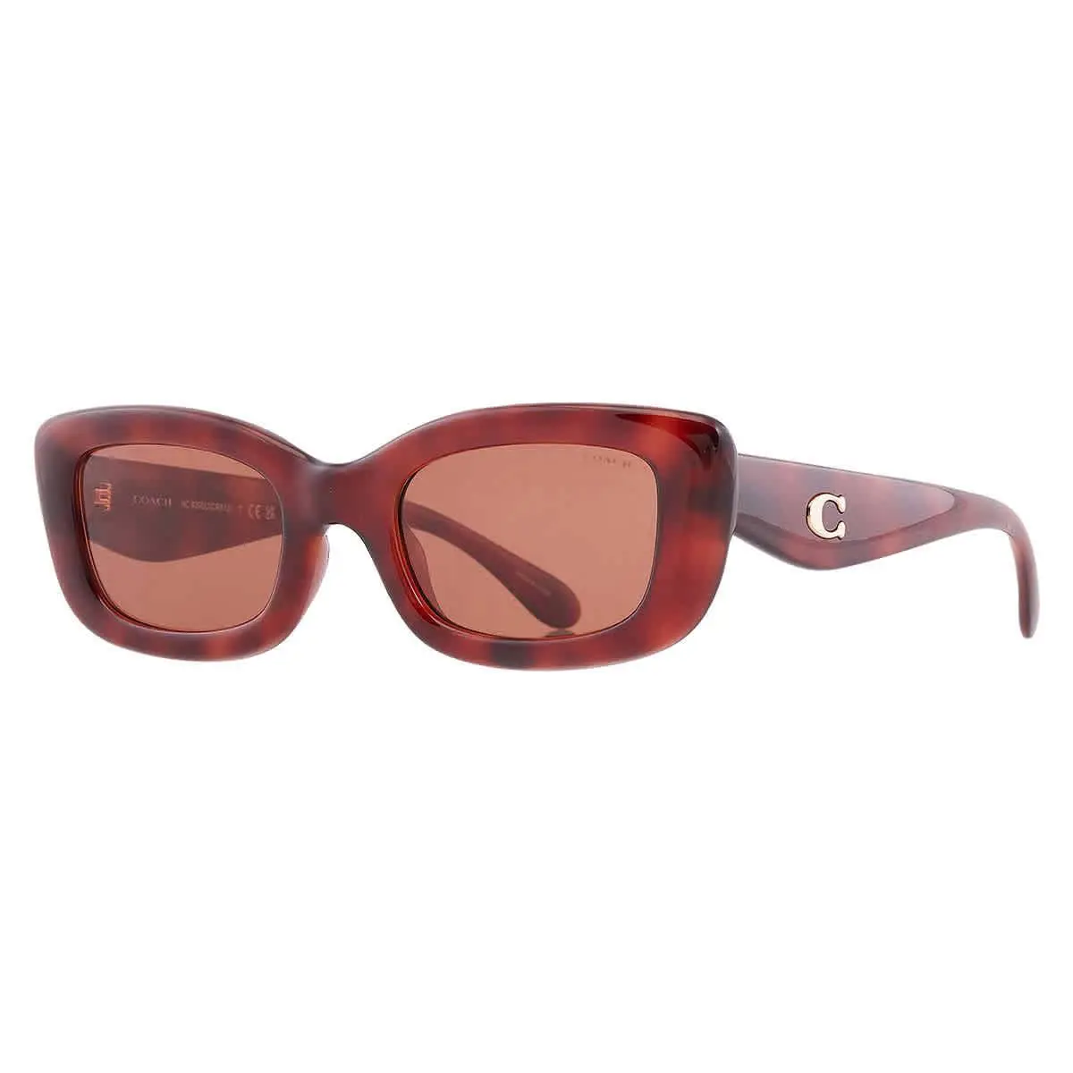 Coach Brown Rectangular Ladies Sunglasses HC8390U 577473 51 HC8390U 577473 51
