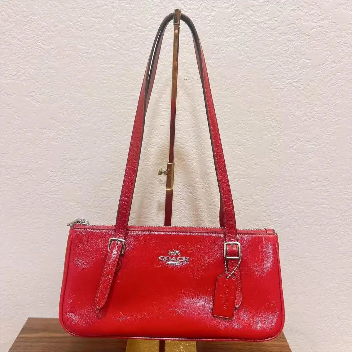 Coach Asher Shoulder Bag CBJ05 Dark Cardinal Red Color