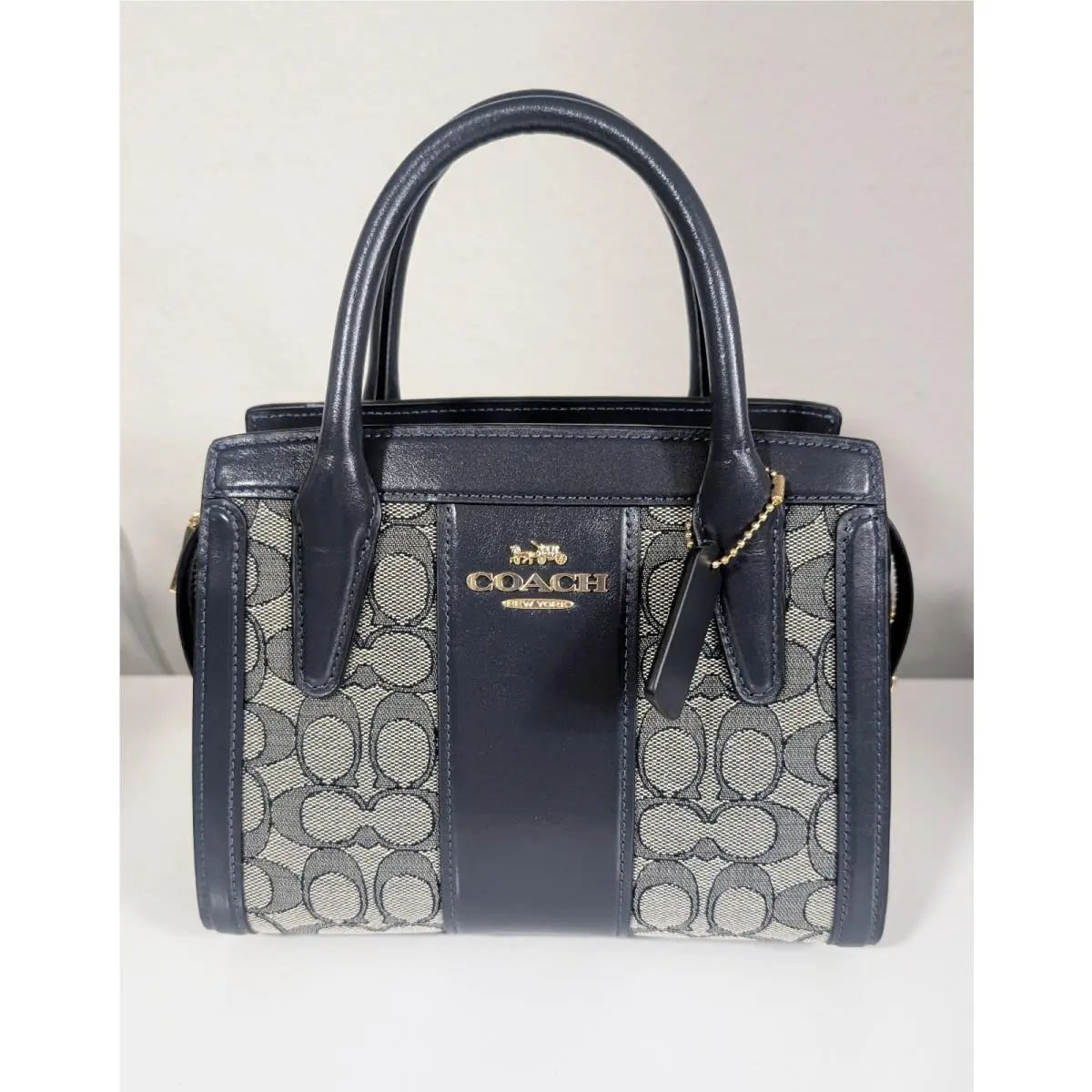 Coach Andrea Carryall Bag In Signature Jacquard - CT766 Midnight Navy